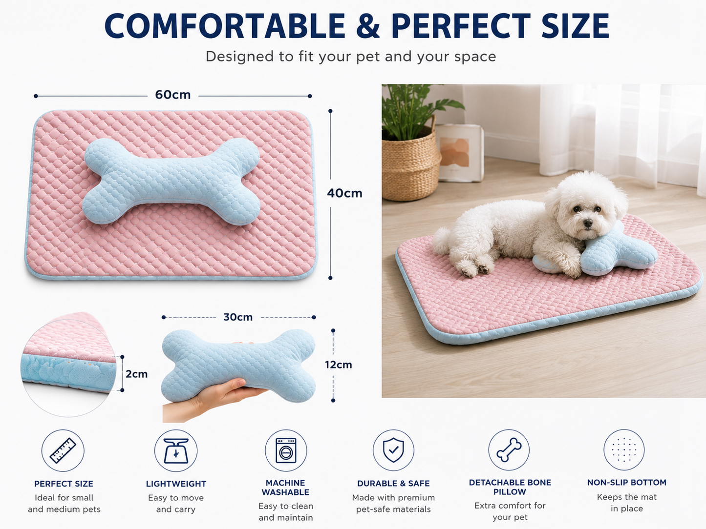 Dog Bed Breathable Cooling Spring Summer Pet Sleeping Mat For Small Medium Dogs Cats Soft Non-slip Dog Kennel Pet Supplies Pet Products