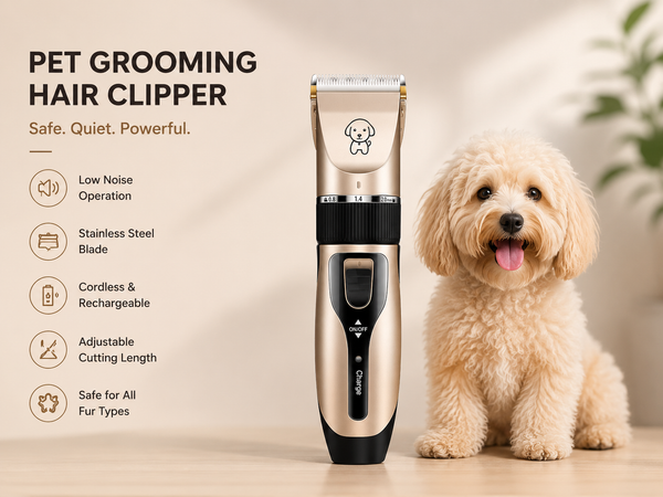 Careypet Low Noise Pet Hair Clipper  Easy Grooming For Dogs & Cats