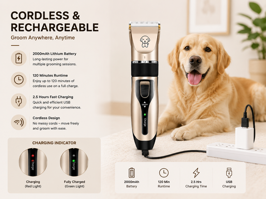 Careypet Quiet Pet Clipper — Stress-Free Grooming for Dogs & Cats
