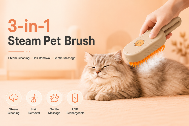 Careypet ZenSteam 3-in-1 Pet Groomer — Steam, Massage & Detangle in One