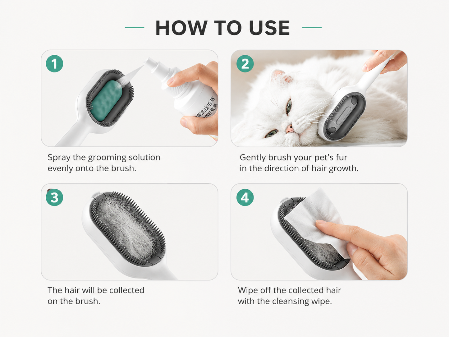 CareyPet Grooming Brush To Remove Floating Hair